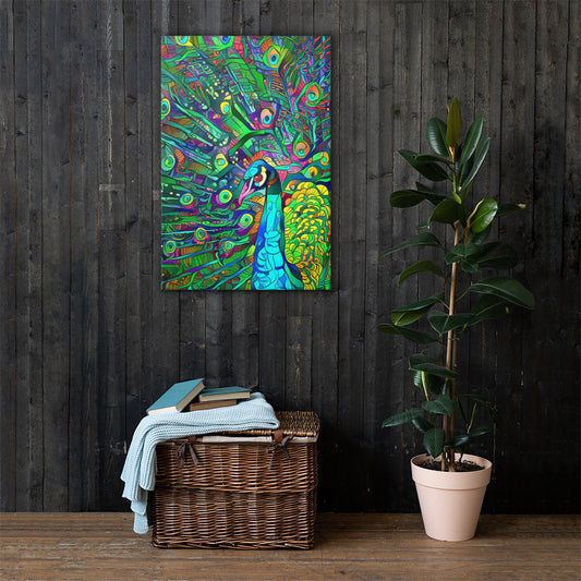 Psychedelic Peacock Canvas Print